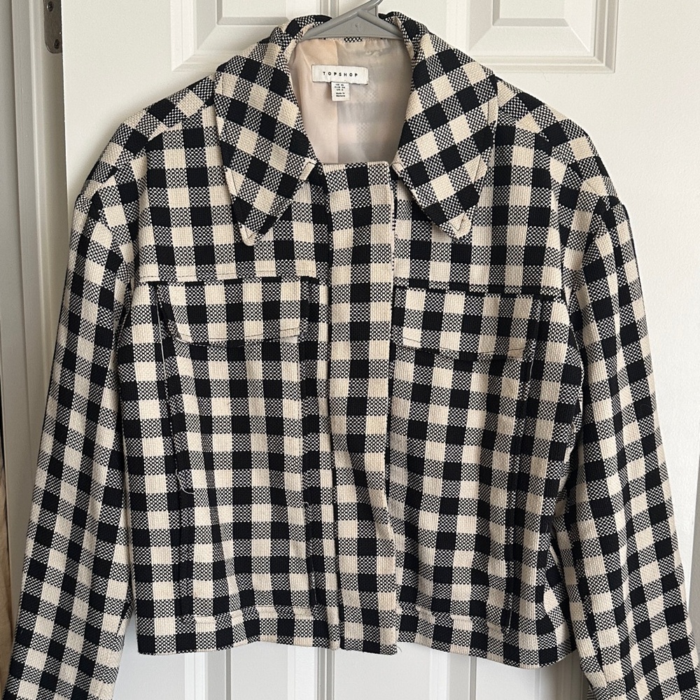 Zara Checkered cropped Blazer jacket